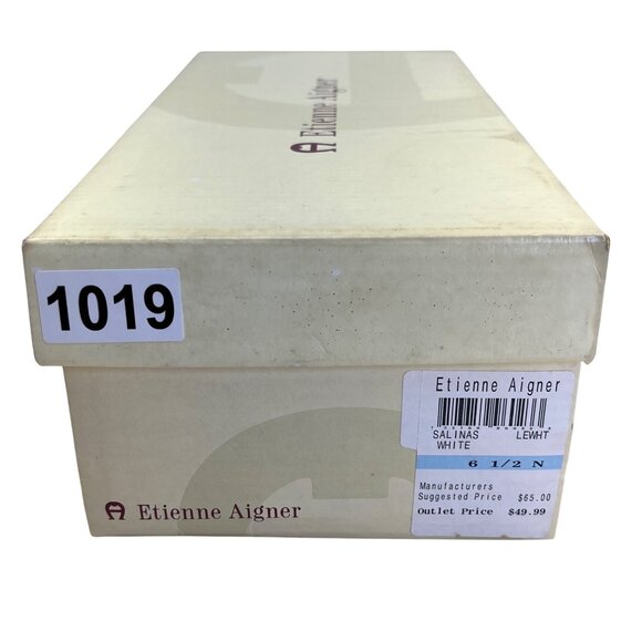 Etienne Aigner Women’s White Leather Salinas Heeled Sandals Size 6.5N - Picture 9 of 9